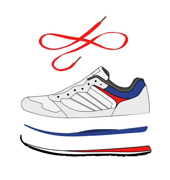 时尚运动鞋跑步的部分 — 图库矢量图片
