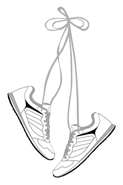 Elegáns cipők fűzővel hosszú futás — Stock Vector