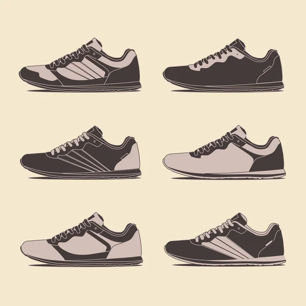 Set di sneakers casual per allenamento — Vettoriale Stock