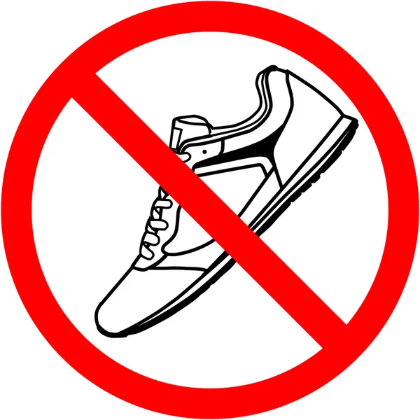 Información prohibida con zapatillas de deporte — Archivo Imágenes Vectoriales