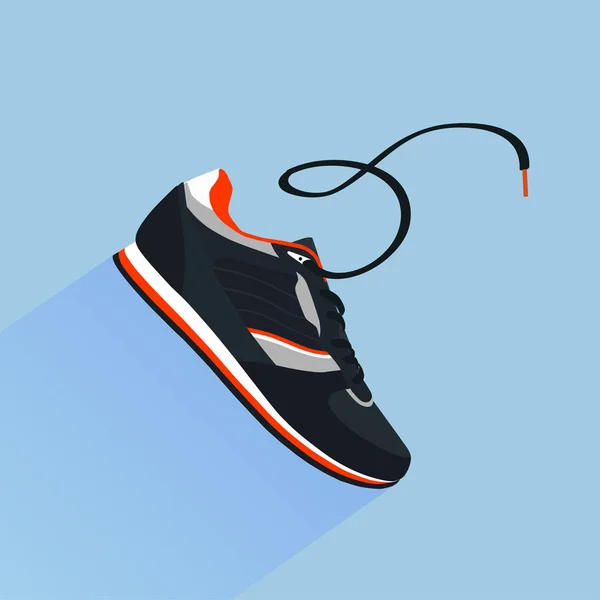 Sepatu olahraga dengan tali - Stok Vektor