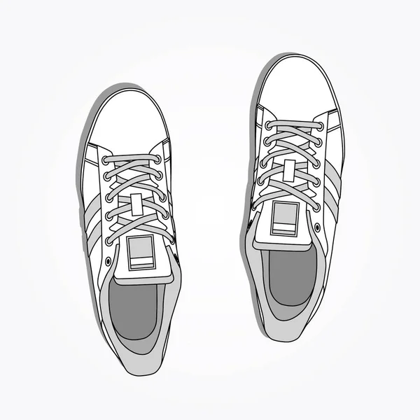 Повседневные кроссовки со шнурками — стоковый вектор