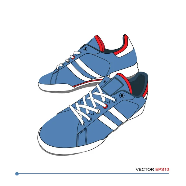 Casual sneakers met veters — Stockvector