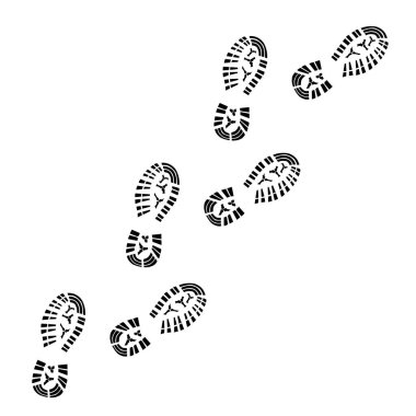 footprints of winter boots clipart