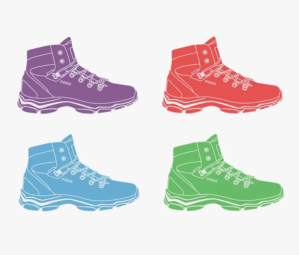 Ensemble de chaussures d'hiver décontractées — Image vectorielle