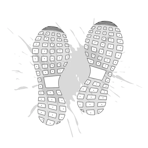 Pegadas de botas de inverno — Vetor de Stock