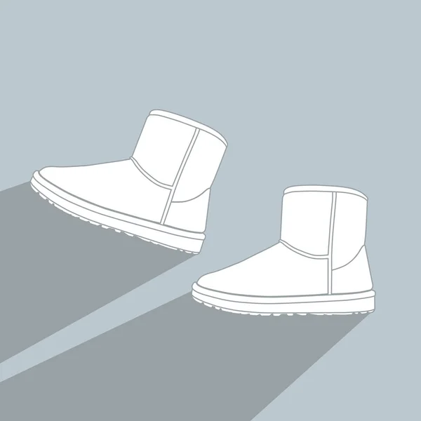 Par de botas ugg de moda — Vector de stock