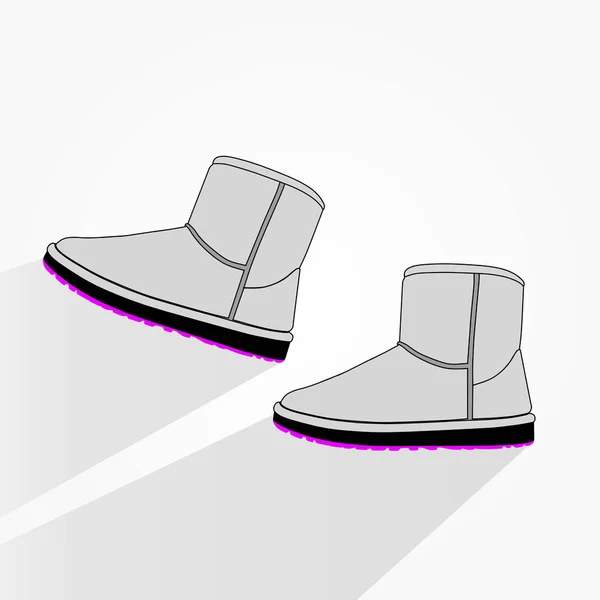 Par de botas ugg de moda — Vector de stock