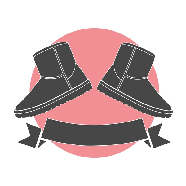 Paar mode ugg laarzen — Stockvector