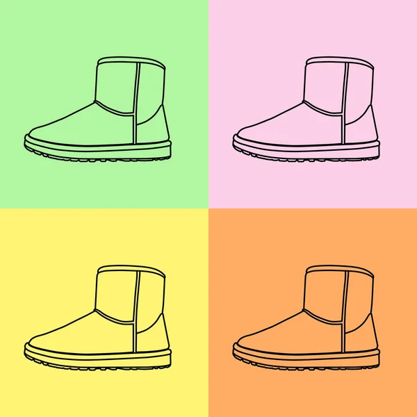 Set di stivali moda ugg — Vettoriale Stock