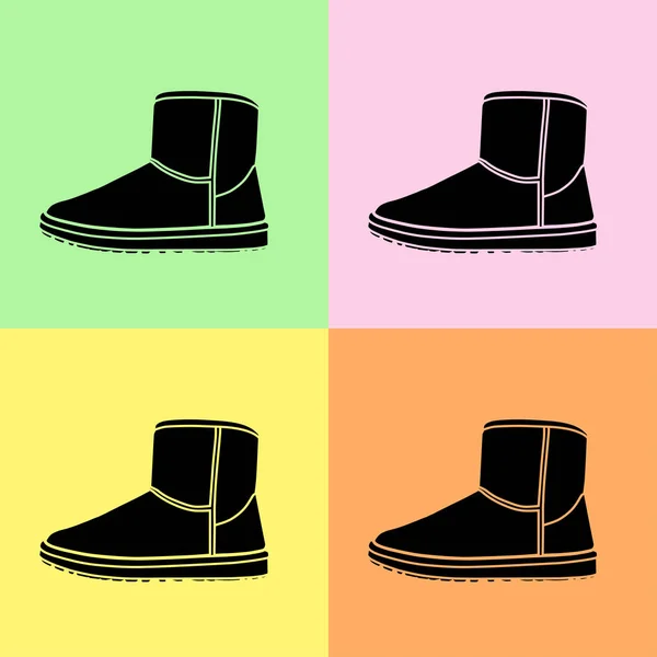 Set di stivali moda ugg — Vettoriale Stock