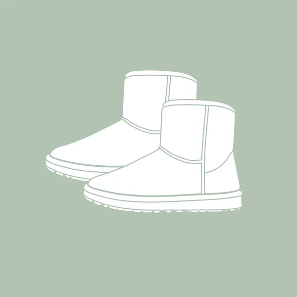 Par de botas ugg de moda — Vector de stock