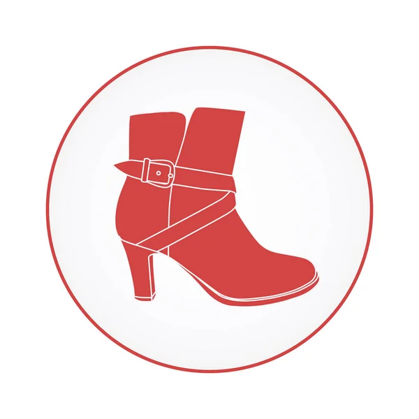 Bota de moda tobillo — Vector de stock