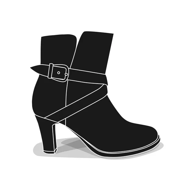 Una bota de tobillo de moda — Vector de stock