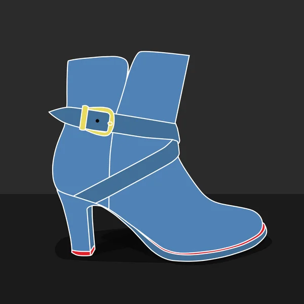 Una bota de tobillo de moda — Vector de stock