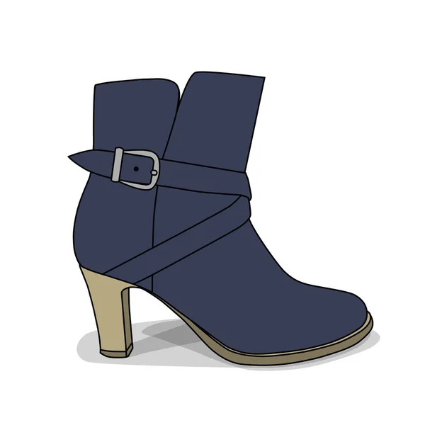 Una bota femenina de moda — Vector de stock