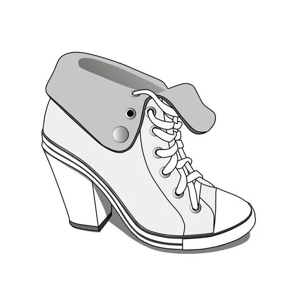 Female sneaker with heel — Stock Vector