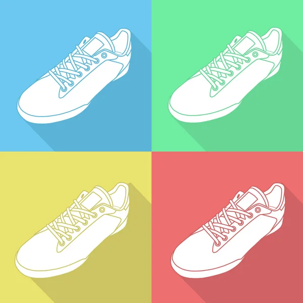 Set of casual sneakers — Stock Vector