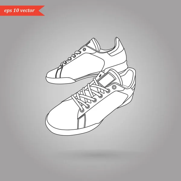 Dantel ile rahat spor ayakkabılar — Stok Vektör