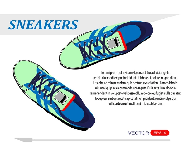 Casual sneakers met veters — Stockvector