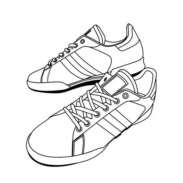 Casual sneakers med snörning — Stock vektor