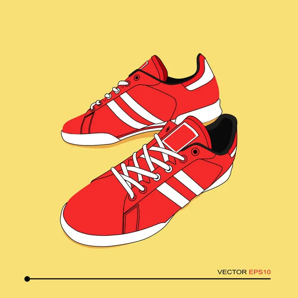 Casual sneakers met veters — Stockvector