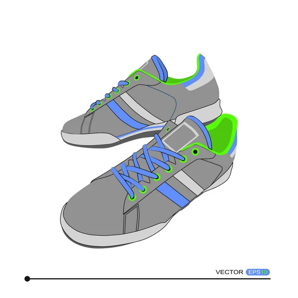Tênis casuais com atacadores —  Vetores de Stock