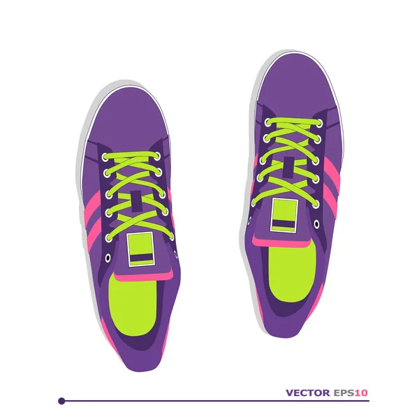 Casual sneakers met veters — Stockvector