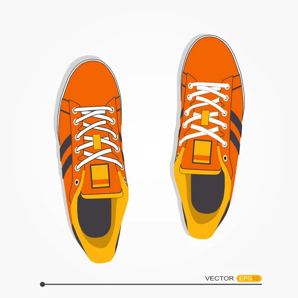 Casual sneakers met veters — Stockvector