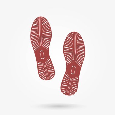 Klasik spor ayakkabı ayak izleri