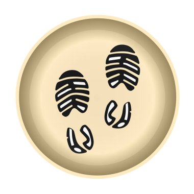 Klasik spor ayakkabı ayak izleri