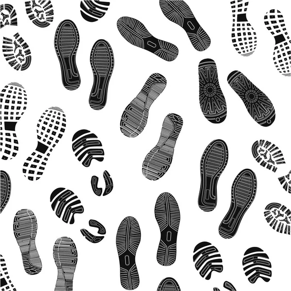 Footprints of classic sneakers — Stock Vector