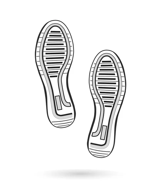 Footprints of classic sneakers — Stock Vector