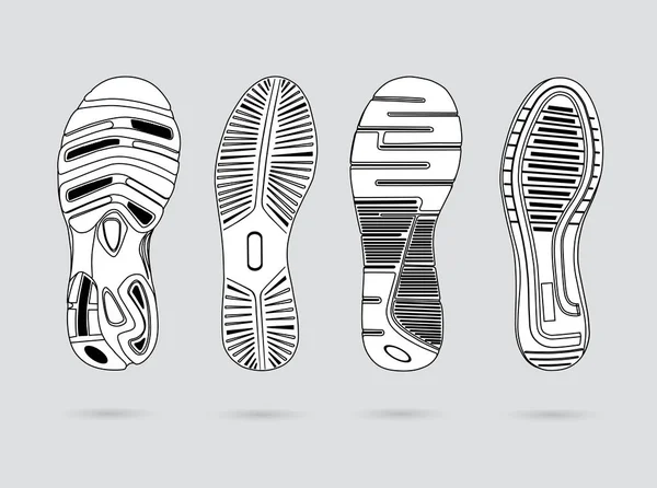 Footprints of classic sneakers — Stock Vector