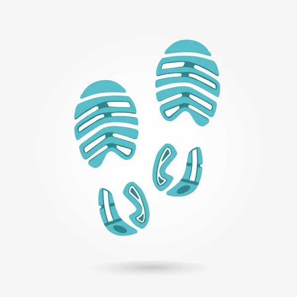 Footprints of classic sneakers — Stock Vector