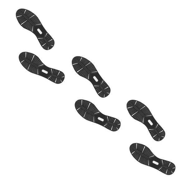Fußabdrücke klassischer Turnschuhe — Stockvektor
