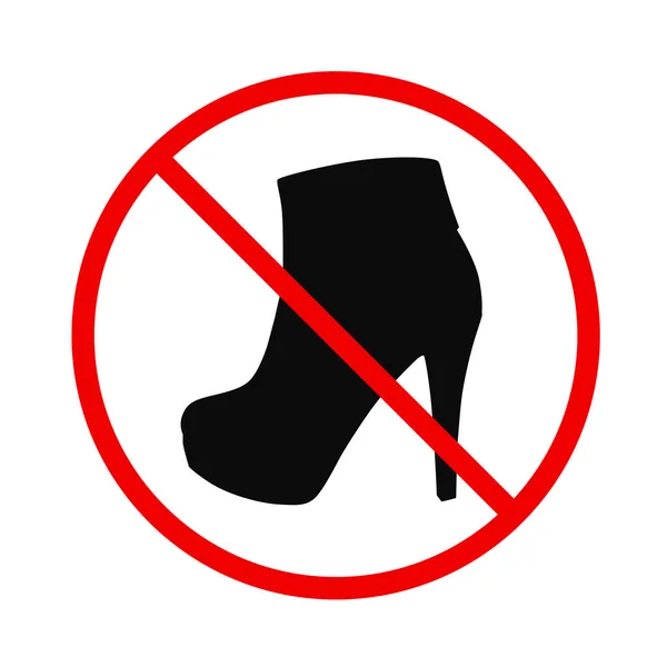 Icono de información prohibida con arranque femenino — Archivo Imágenes Vectoriales