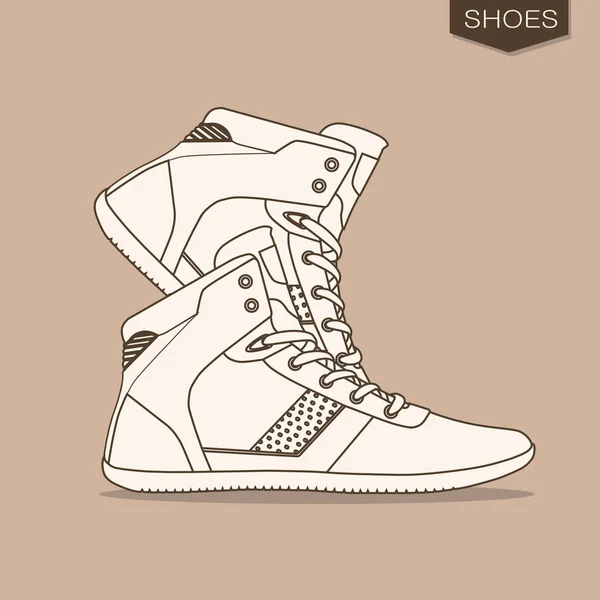 Hi-tops classiques avec lacets — Image vectorielle