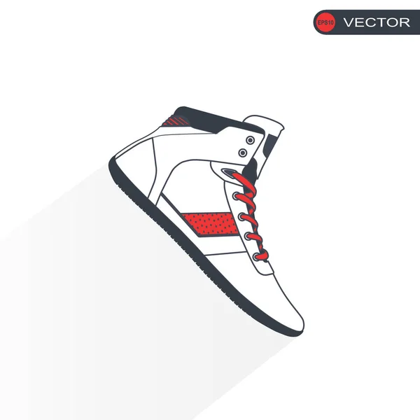 Classic hi-top with laces — Stock Vector