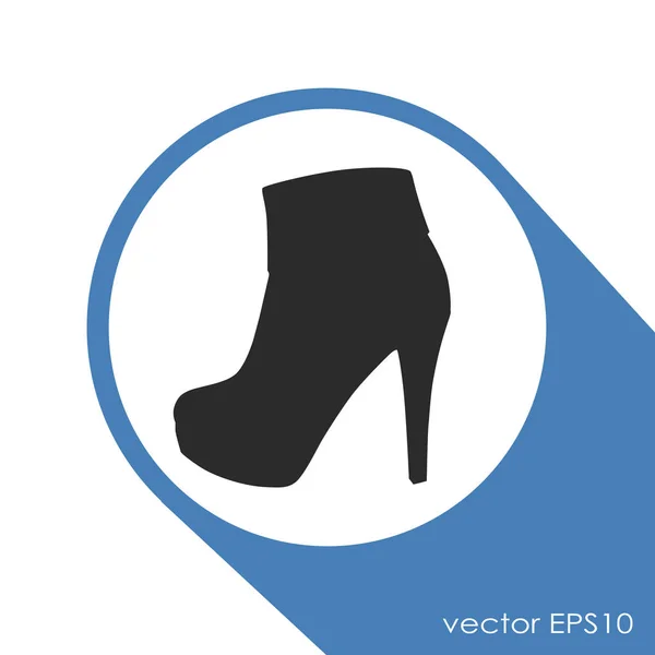 Bota de tacón alto femenina de moda — Vector de stock