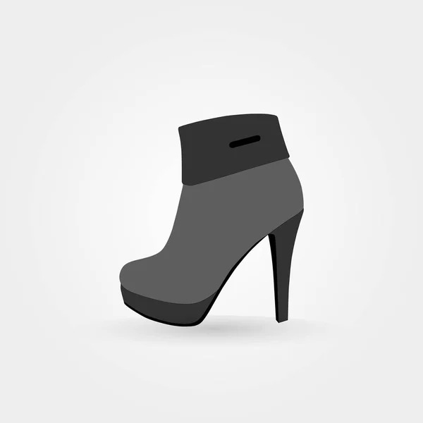 Bota de tacón alto femenina de moda — Vector de stock