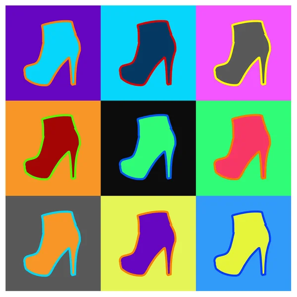 Fashionable female high heel boots — Stock Vector