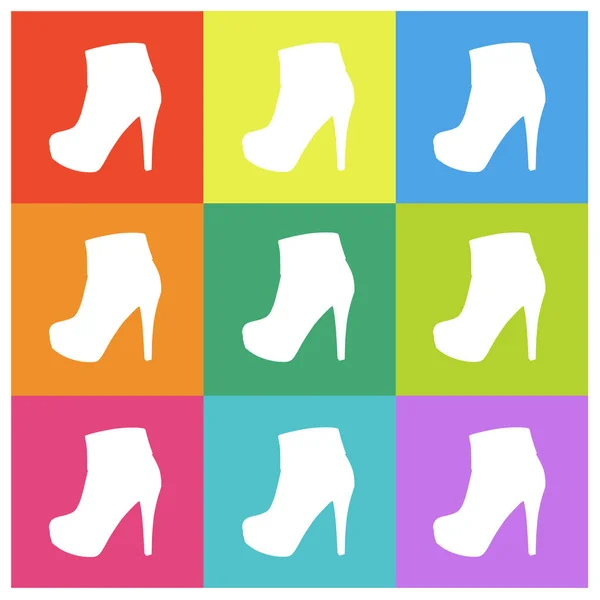 Botas de tacón alto femeninas de moda — Vector de stock