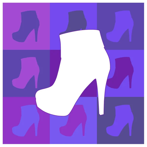 时尚女性高跟靴子 — 图库矢量图片