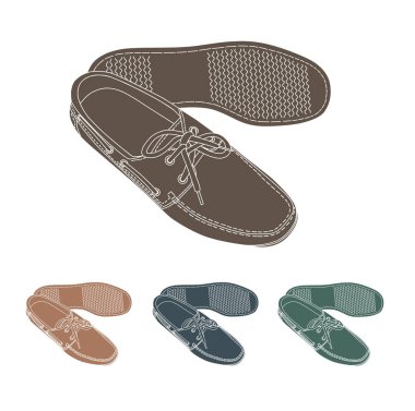 male boat shoes with laces clipart