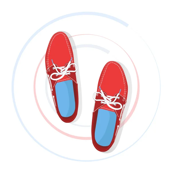 Mužské lodní boty s tkaničkami — Stockový vektor