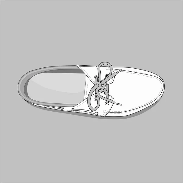 Manliga båt sko med snörning — Stock vektor