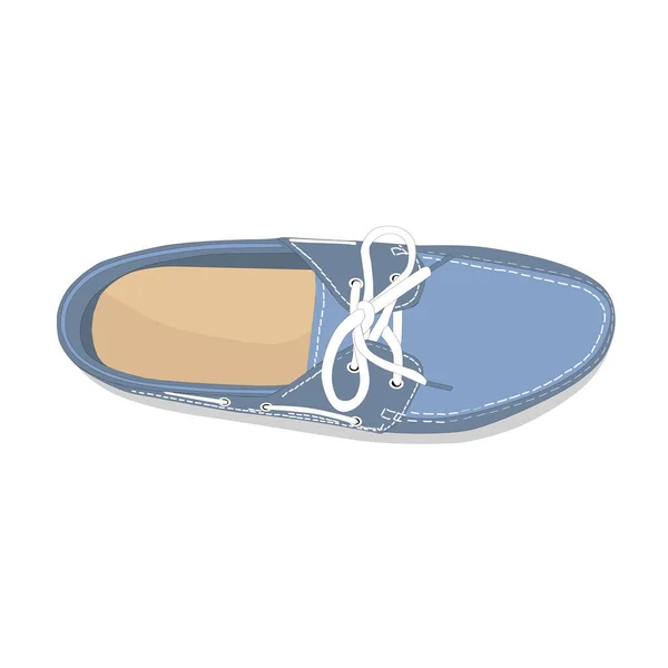 Zapato de barco masculino con cordones — Vector de stock