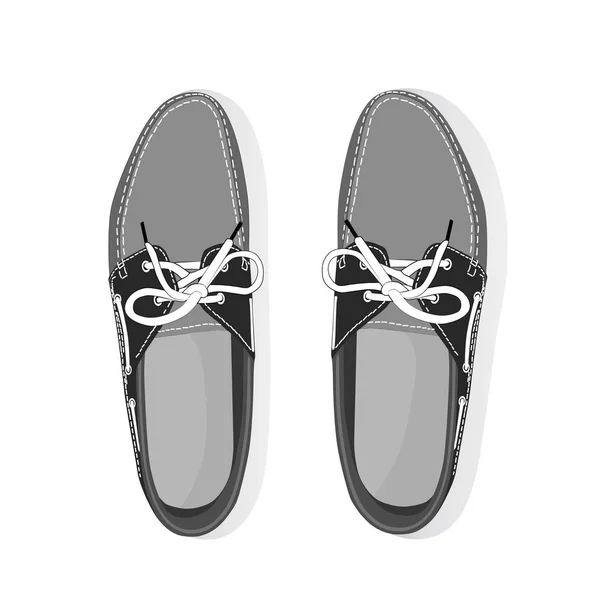 Chaussures bateau homme avec lacets — Image vectorielle