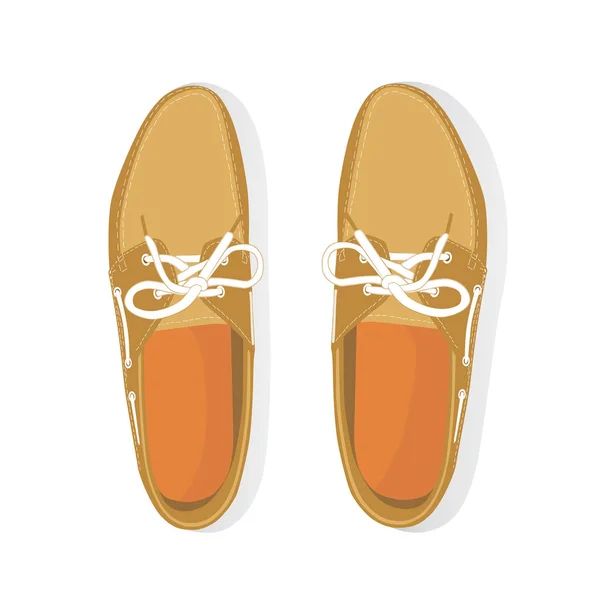 Male boat shoes with laces — Stock Vector